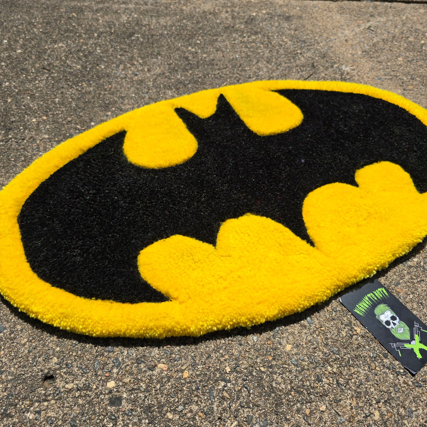 "Bat Symbol" Hand Tufted Rug