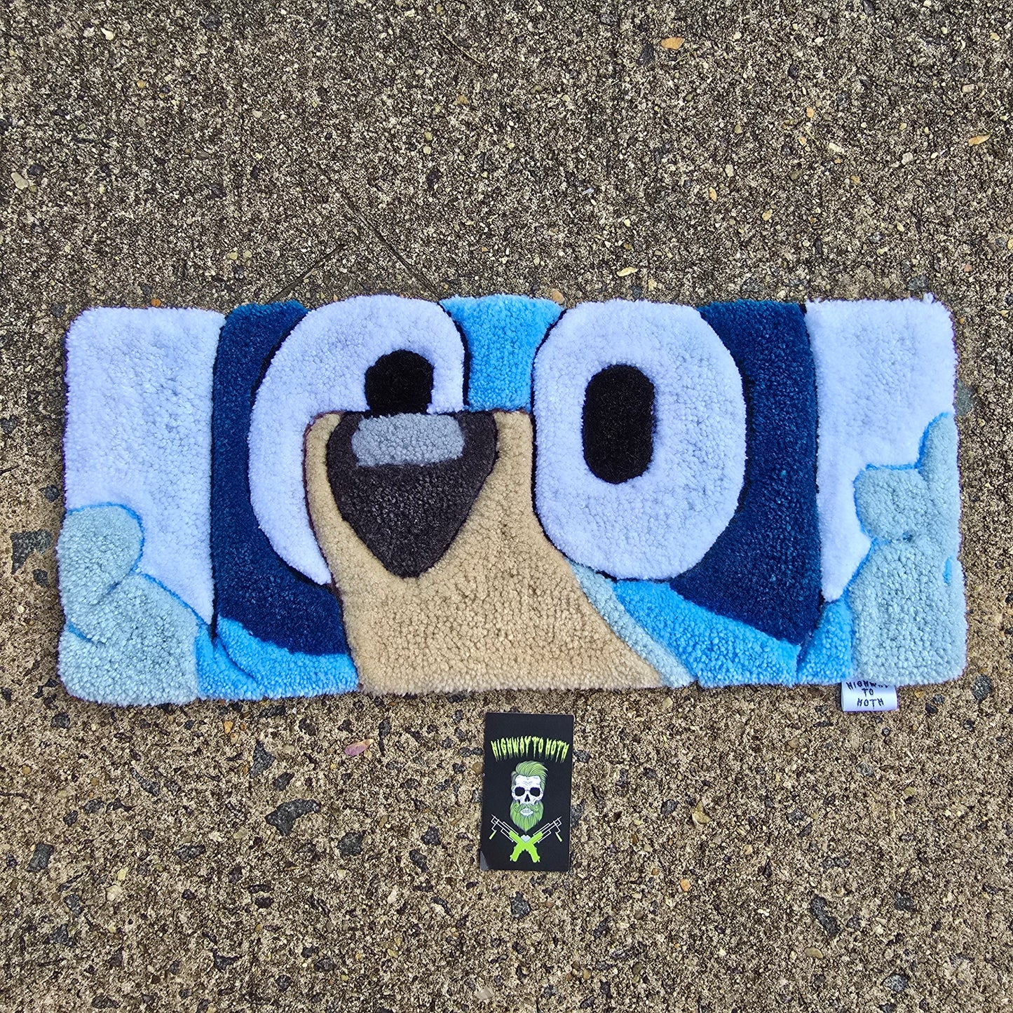 "Not Steve's Blue Puppy" Hand Tufted Rug